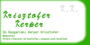 krisztofer kerper business card